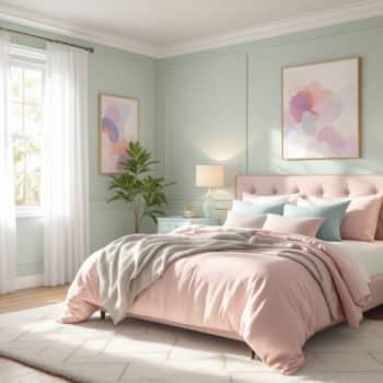 Idées de décoration pour une chambre aux tons pastel