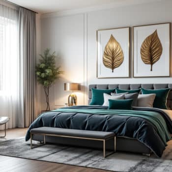 Idées pour une chambre avec des accents métalliques