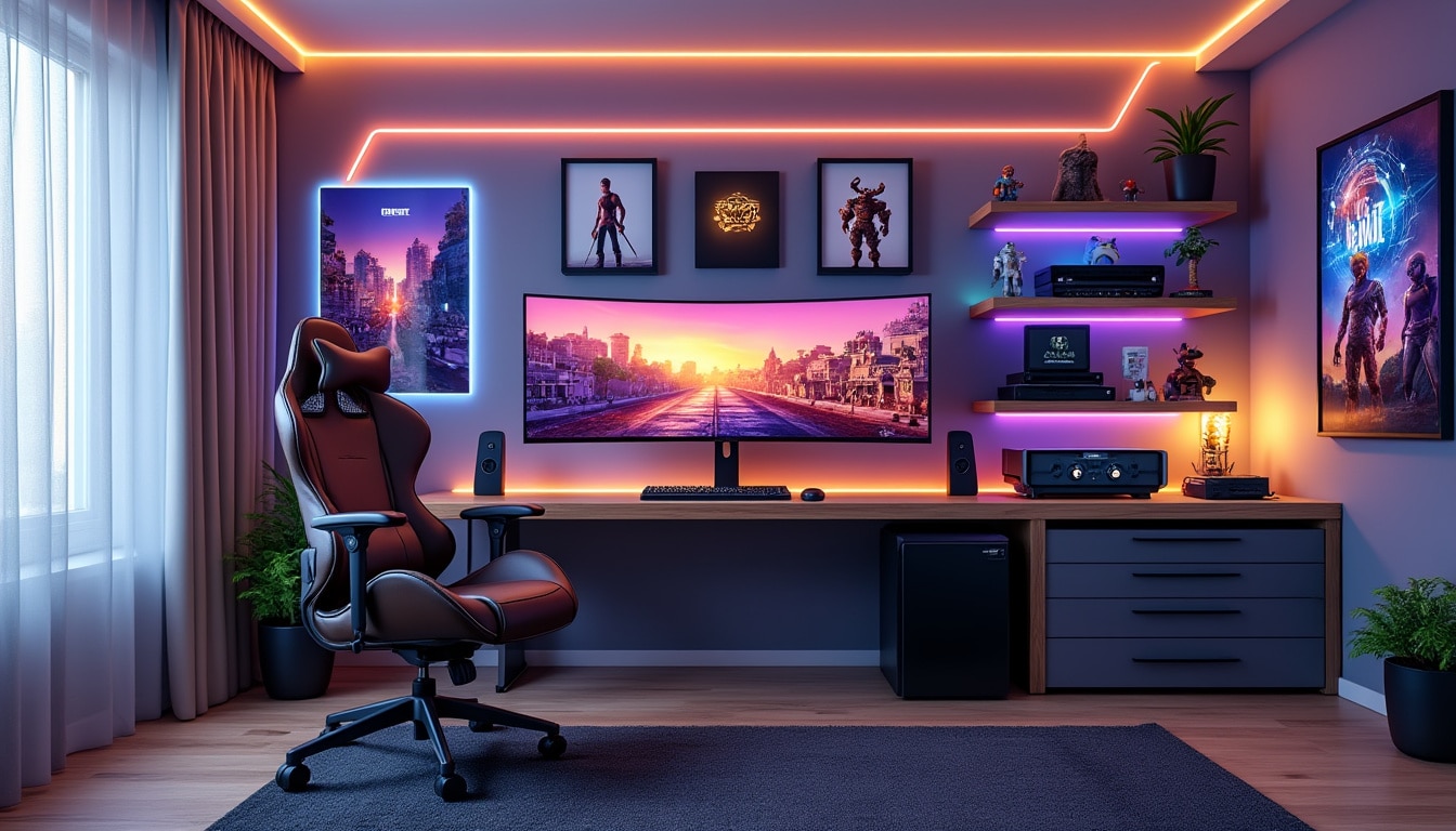 YEELIKE Gamer Sticker mural autocollant pour chambre d'adolescent