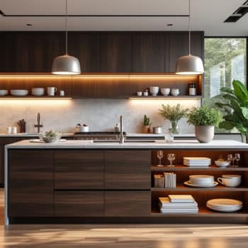Installer un îlot central avec rangement intégré
