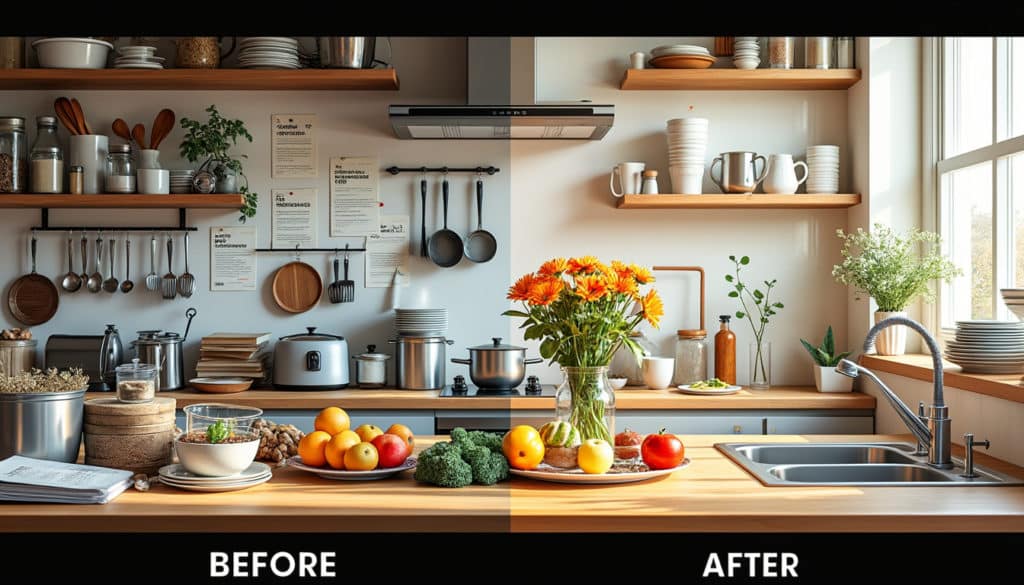 découvrez les meilleures astuces pour transformer votre cuisine désordonnée en un espace organisé et fonctionnel. simplifiez votre quotidien avec des conseils pratiques et inspirants pour ranger efficacement vos ustensiles, optimiser le stockage et créer une cuisine agréable à vivre.