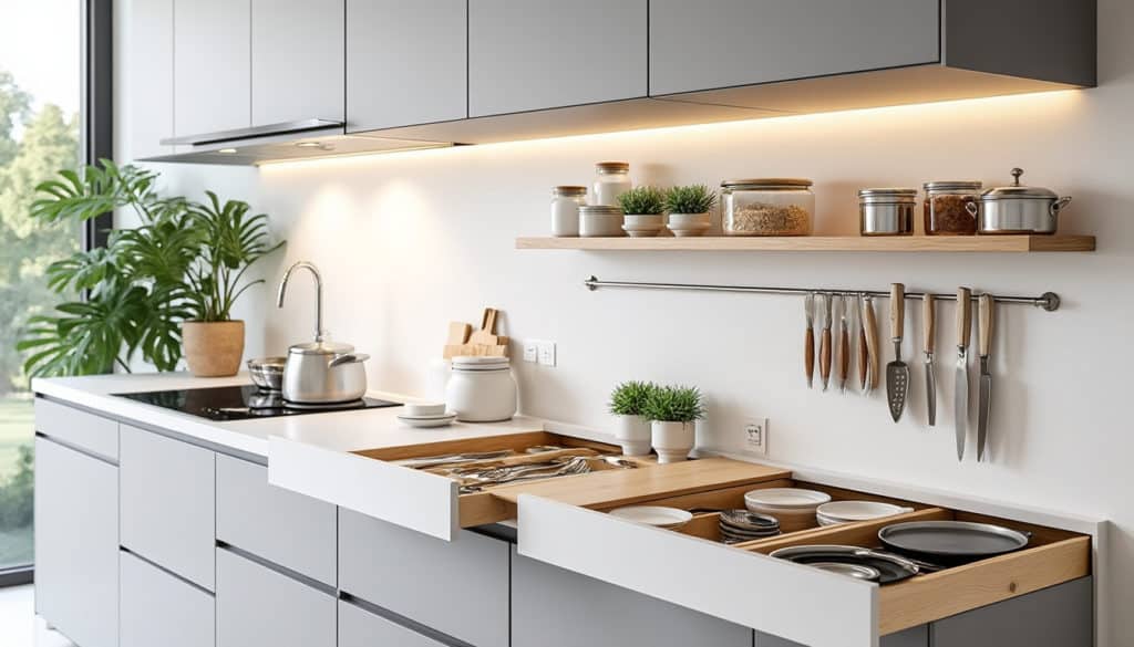 découvrez des astuces et des conseils pratiques pour aménager une cuisine sans encombrement. transformez votre espace de cuisine en un lieu fonctionnel et agréable, où chaque ustensile trouve sa place et où la sérénité règne. optez pour des solutions astucieuses et design pour une cuisine organisée et esthétique.